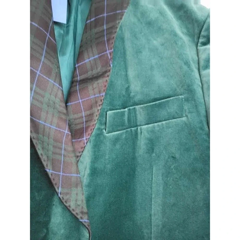 Vineyard Vines OTG Green Velvet Plaid Lapel‎ Performance Blazer Mens 40R